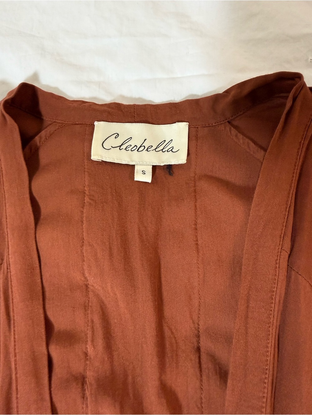 Cleobella Rust Open-Front Draped Kimono - Picture 2 of 10
